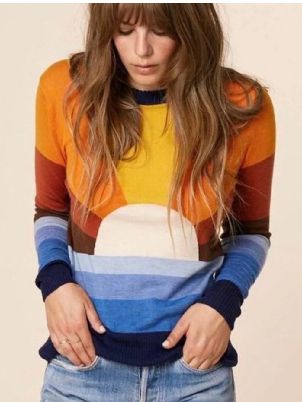 Stoned Immaculate California Dreaming Sun Sweater 100% Wool Size S